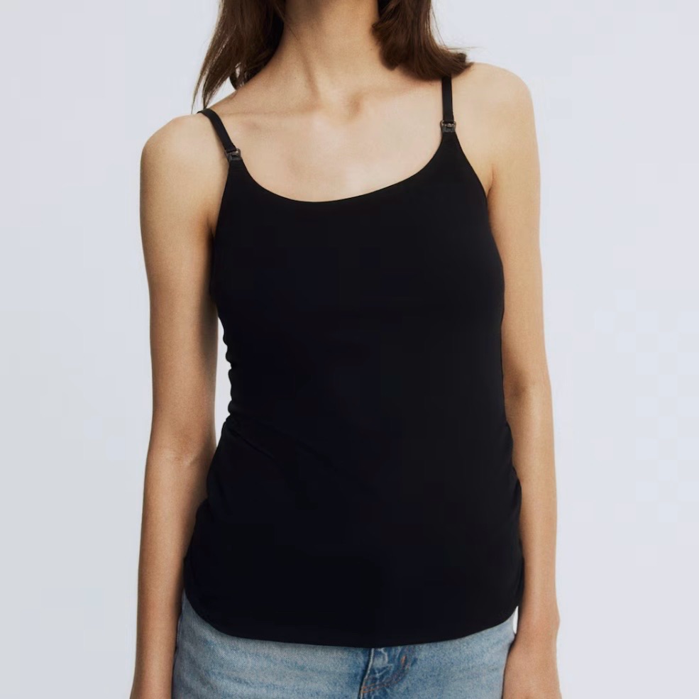 H&M Mama Black Nursing Camisole Tank Top Size Small